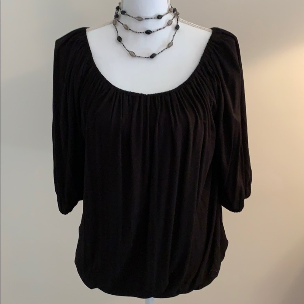 Cielo Black Pleated Top Medium - image 1